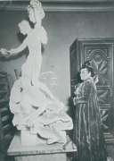 Camille with her sculpture Perse
