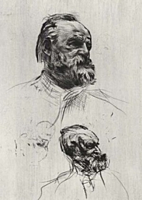 Sketches of Victor Hugo by Rodin